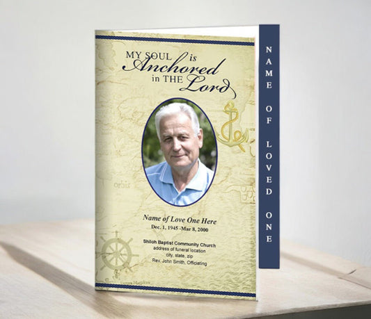 Old World 4 - Sided Graduated Funeral Program Template - The Funeral Program Site