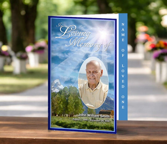 Outdoor 4 - Sided Graduated Funeral Program Template - The Funeral Program Site