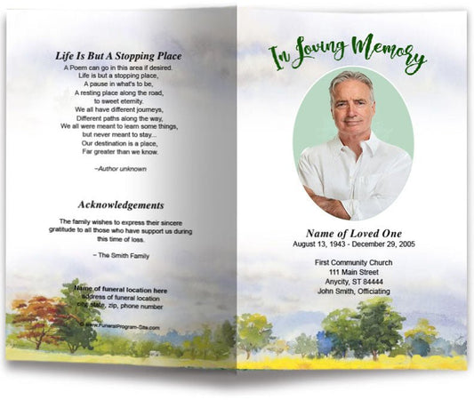 Panorama Funeral Program Template - The Funeral Program Site