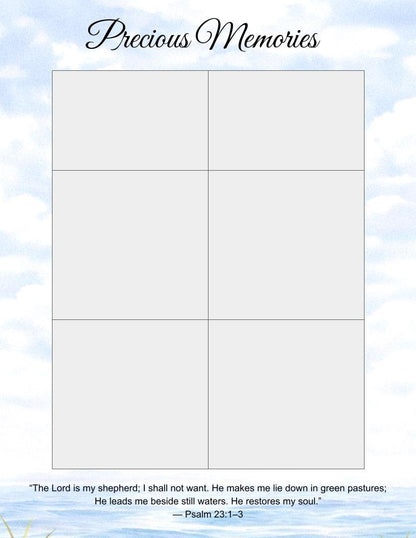 Peaceful Shores Digital Only Funeral Program Template - The Funeral Program Site