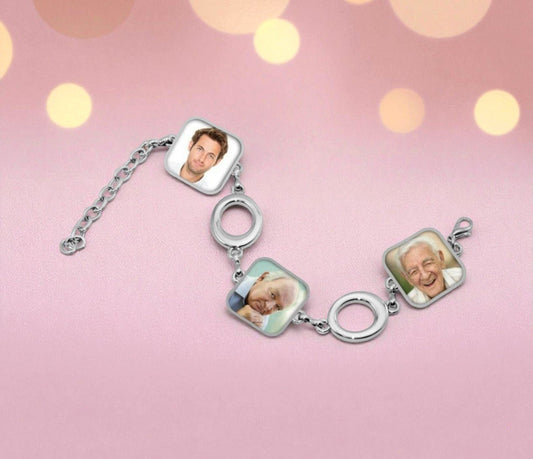 Personalized 3 Charm Silver In Loving Memory O Bracelet - The Funeral Program Site