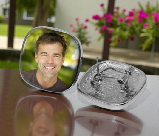 Personalized In Loving Memory Rounded Corner Stud Earrings - The Funeral Program Site