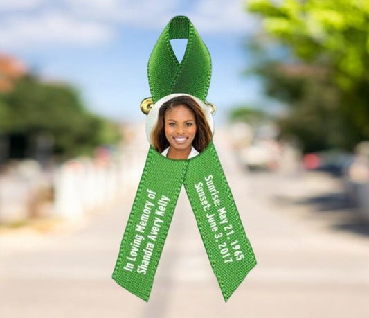 Personalized Photo Memorial Ribbon (Any Color) - Pack of 10 - The Funeral Program Site
