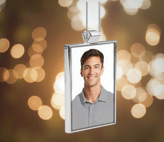 Personalized Rectangle Bezel In Loving Memory Photo Pendant - The Funeral Program Site
