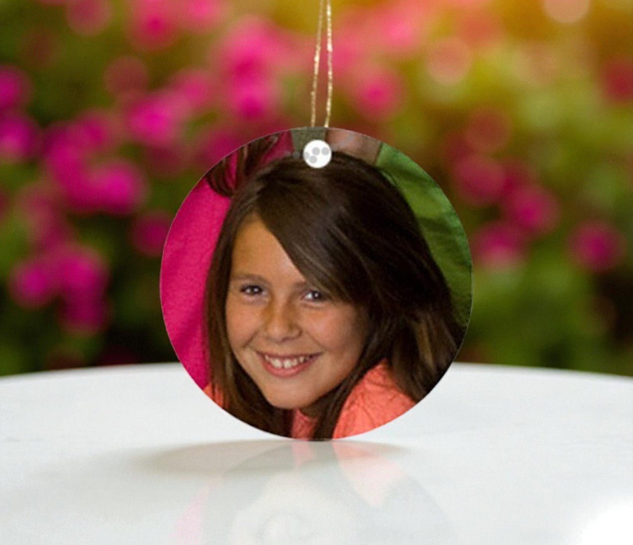 Personalized Round Aluminum Charm In Loving Memory Photo Pendant - The Funeral Program Site