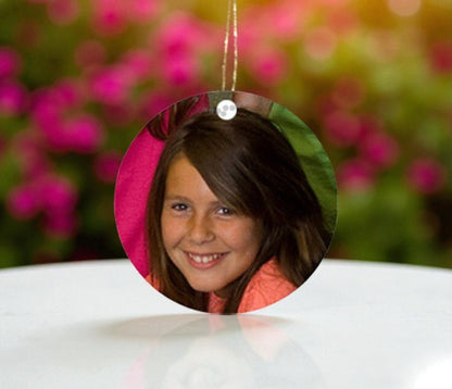Personalized Round Aluminum Charm In Loving Memory Photo Pendant - The Funeral Program Site
