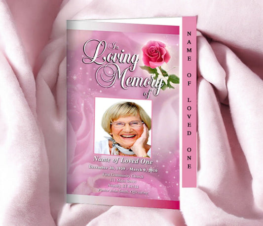 Petals 4 - Sided Graduated Funeral Program Template - The Funeral Program Site