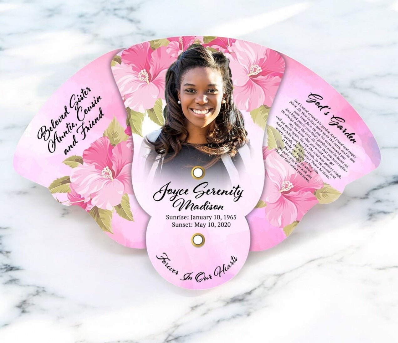 Pink Passion Folding Memorial Hand Fan (Pack of 10) - The Funeral Program Site