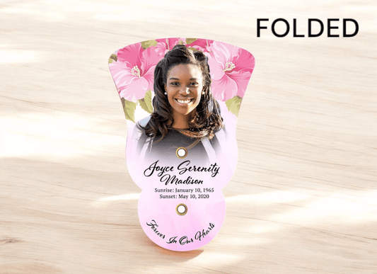 Pink Passion Folding Memorial Hand Fan (Pack of 10) - The Funeral Program Site