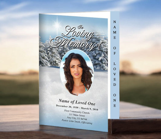 Powder 4 - Sided Graduated Funeral Program Template - The Funeral Program Site