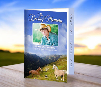 Prairie 4 - Sided Graduated Funeral Program Template - The Funeral Program Site