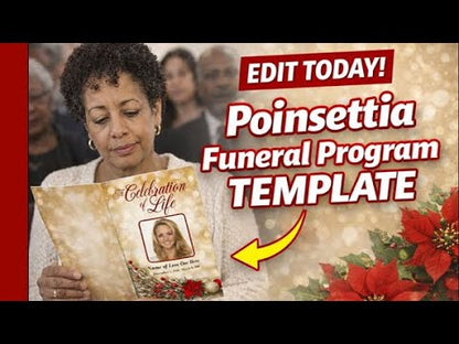 Ponsietta Funeral Program Template