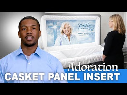 Inserto para panel de cabecera de ataúd con cruz de adoración 