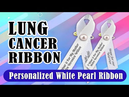 Personalized Lung Cancer Ribbon (Pearl White) - Pack of 10