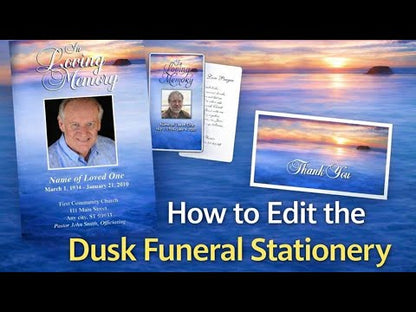 Paquete de plantillas de papelería para funerales - Atardecer