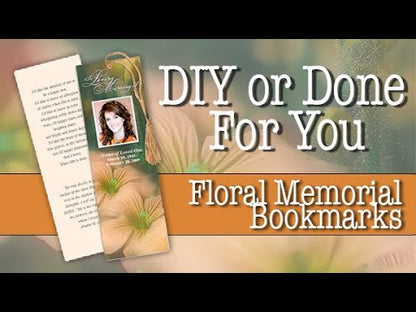 Floral Memorial Bookmark Template