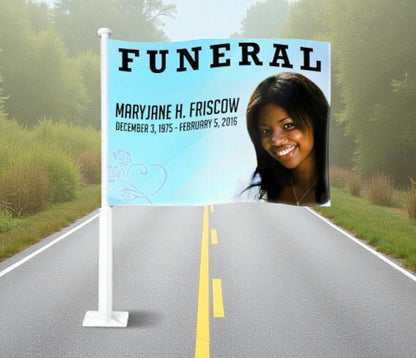 Princess Funeral Car Flag and Pole - The Funeral Program Site