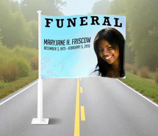 Princess Funeral Car Flag and Pole - The Funeral Program Site
