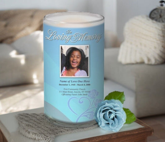 Princess Personalized Glass Memorial Candle - The Funeral Program Site