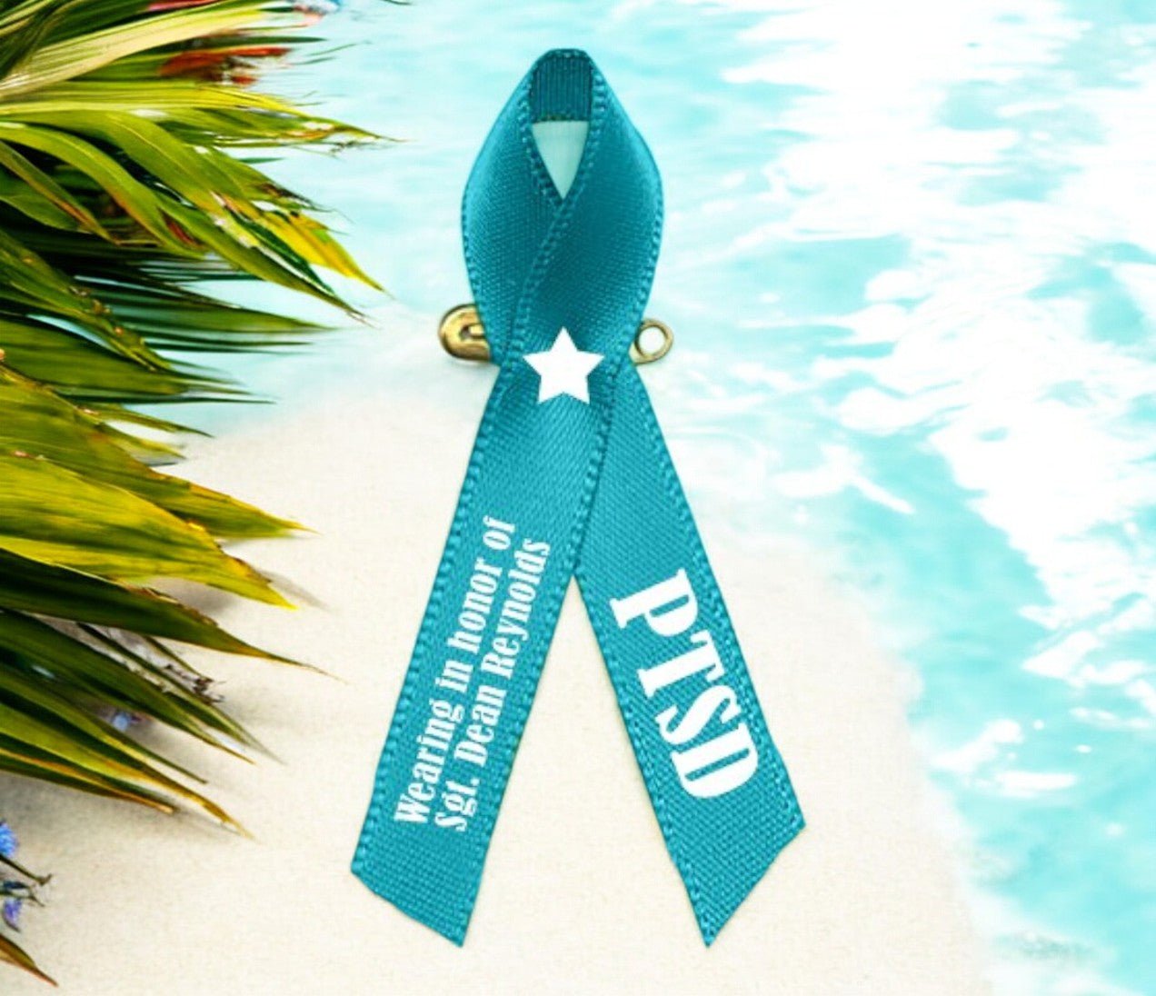 Ptsd Ribbon PTSD Awareness Ribbon (Teal) - Pack of 10 - The Funeral Program Site