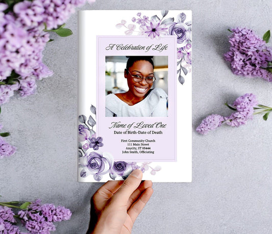 Purple Dream Online Funeral Program Template - The Funeral Program Site