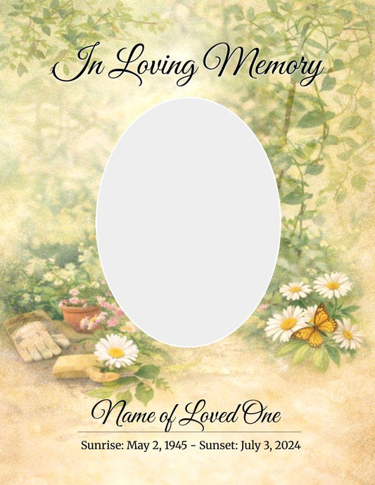 Quiet Garden Digital Only Funeral Program Template - The Funeral Program Site