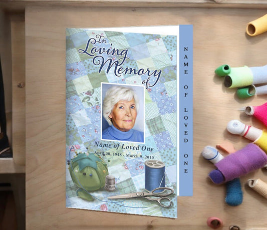 Quilt 4 - Sided Graduated Funeral Program Template - The Funeral Program Site