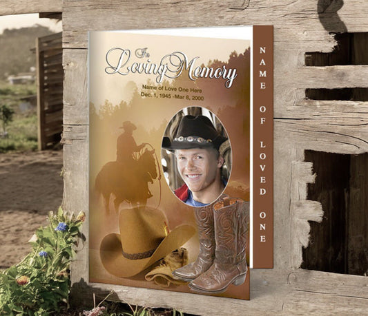 Ranch 4 - Sided Graduated Funeral Program Template - The Funeral Program Site