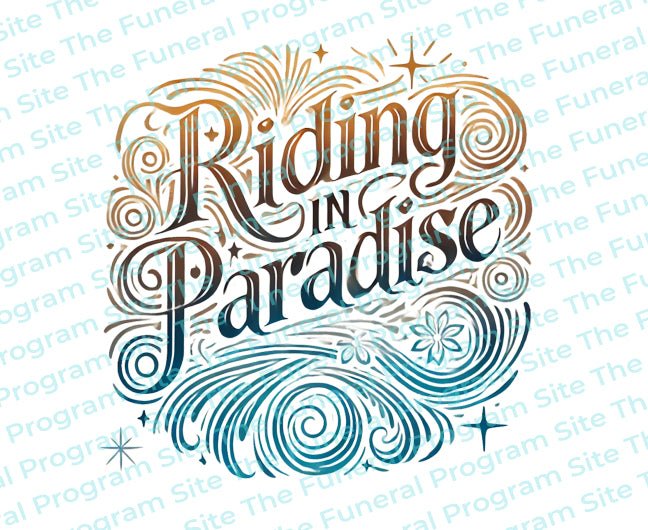 Riding in Paradise Funeral Program Title - The Funeral Program Site