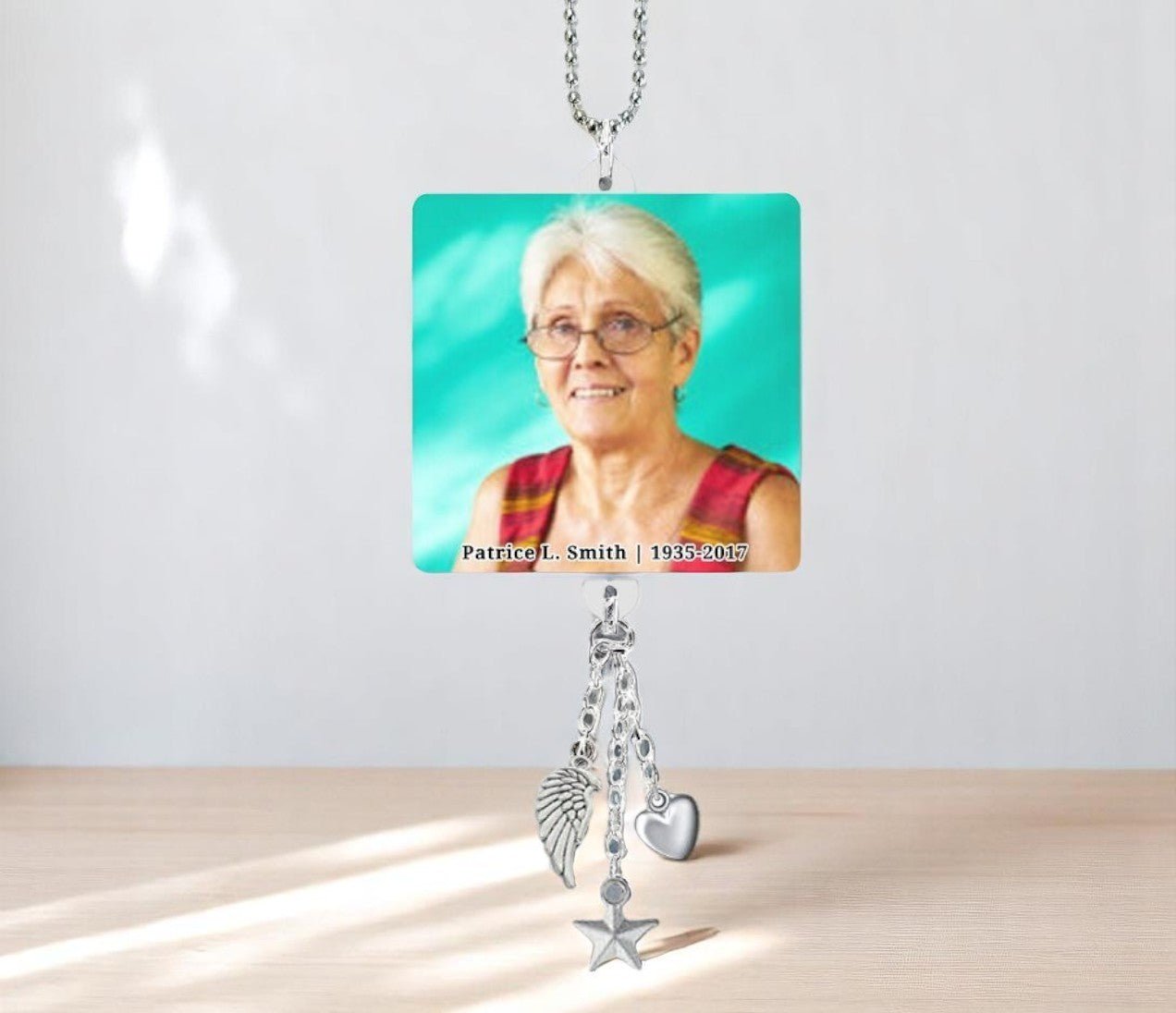 Round Corners In Loving Memory Memorial Car Charm - The Funeral Program Site