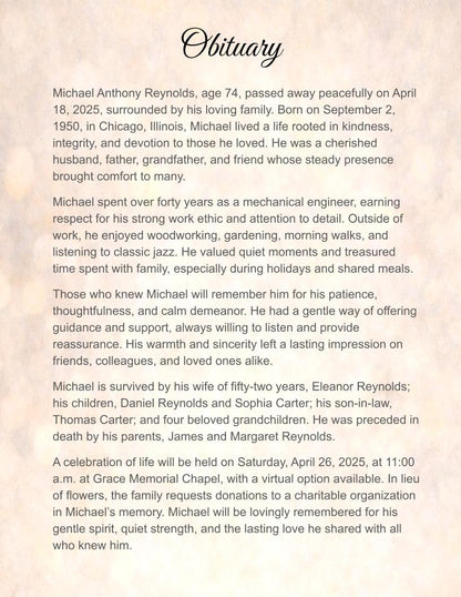 Sacred Harmony Digital Only Funeral Program Template - The Funeral Program Site