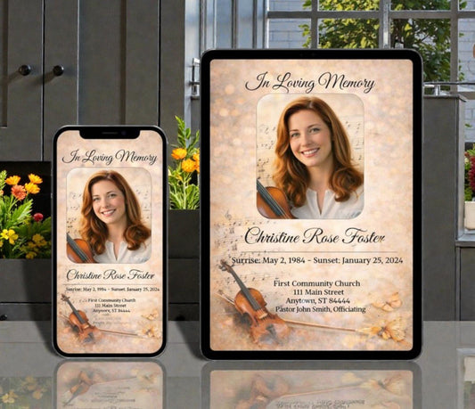 Sacred Harmony Digital Only Funeral Program Template - The Funeral Program Site