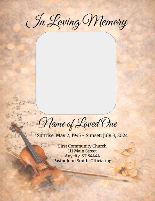 Sacred Harmony Digital Only Funeral Program Template - The Funeral Program Site