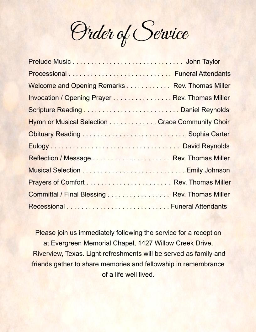 Sacred Harmony Digital Only Funeral Program Template - The Funeral Program Site