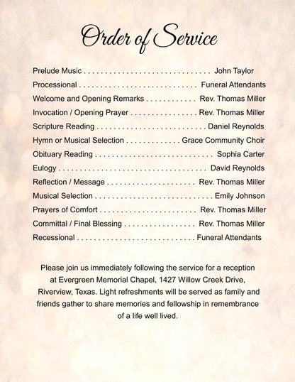 Sacred Harmony Digital Only Funeral Program Template - The Funeral Program Site