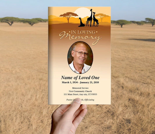 Safari Funeral Program Template - The Funeral Program Site