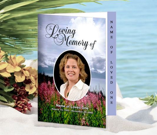 Seasons 4 - Sided Graduated Funeral Program Template - The Funeral Program Site