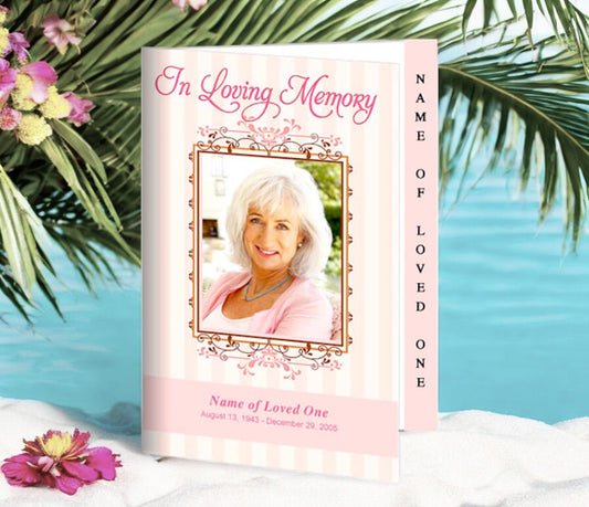 Seraphina 4 - Sided Graduated Funeral Program Template - The Funeral Program Site