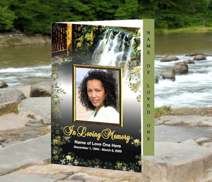 Serene 4 - Sided Graduated Funeral Program Template - The Funeral Program Site
