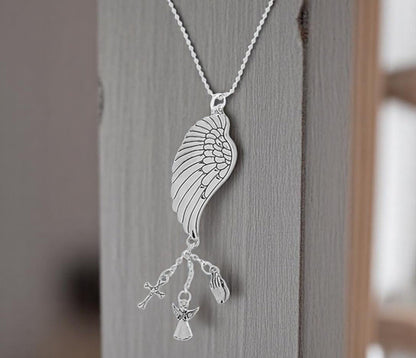 Silver Angel Wings Memorial Car Charm - The Funeral Program Site