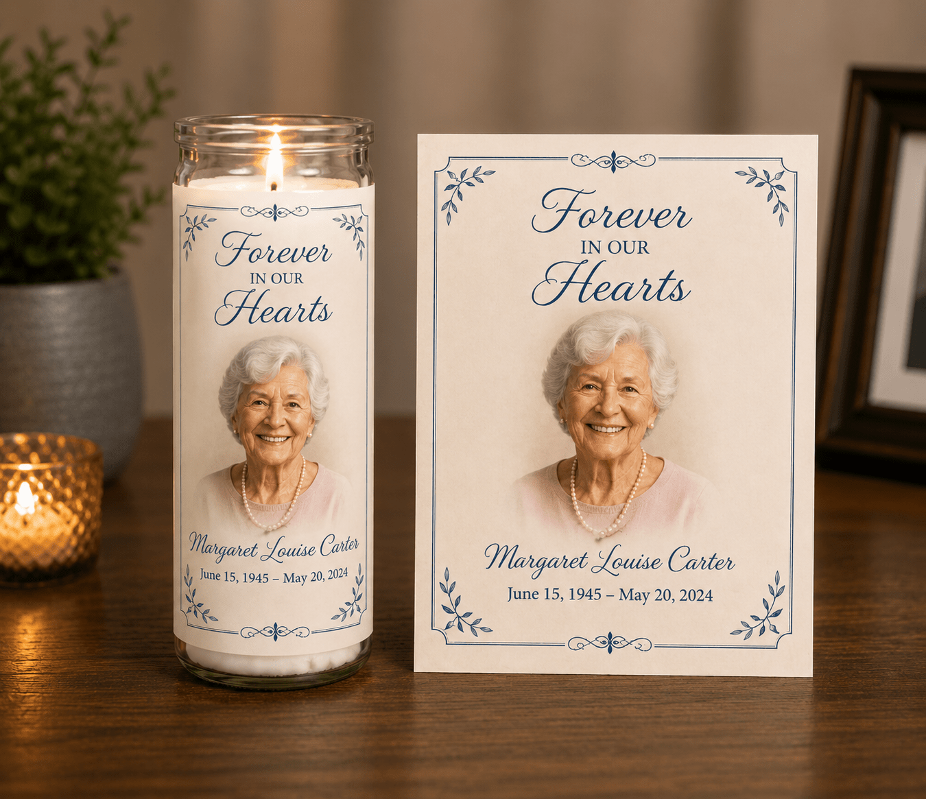 Simple Elegance DIY Memorial Candle Wrap Template - The Funeral Program Site