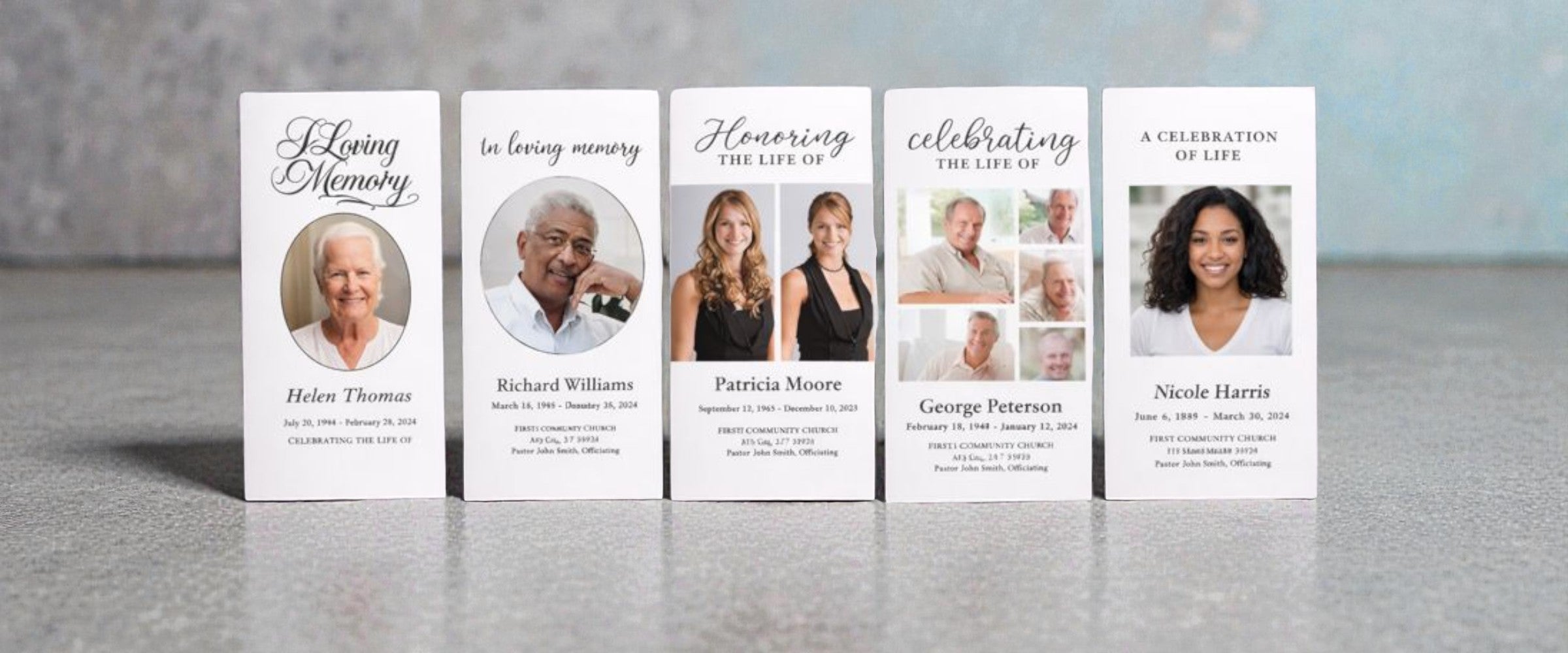 simple themed funeral programs