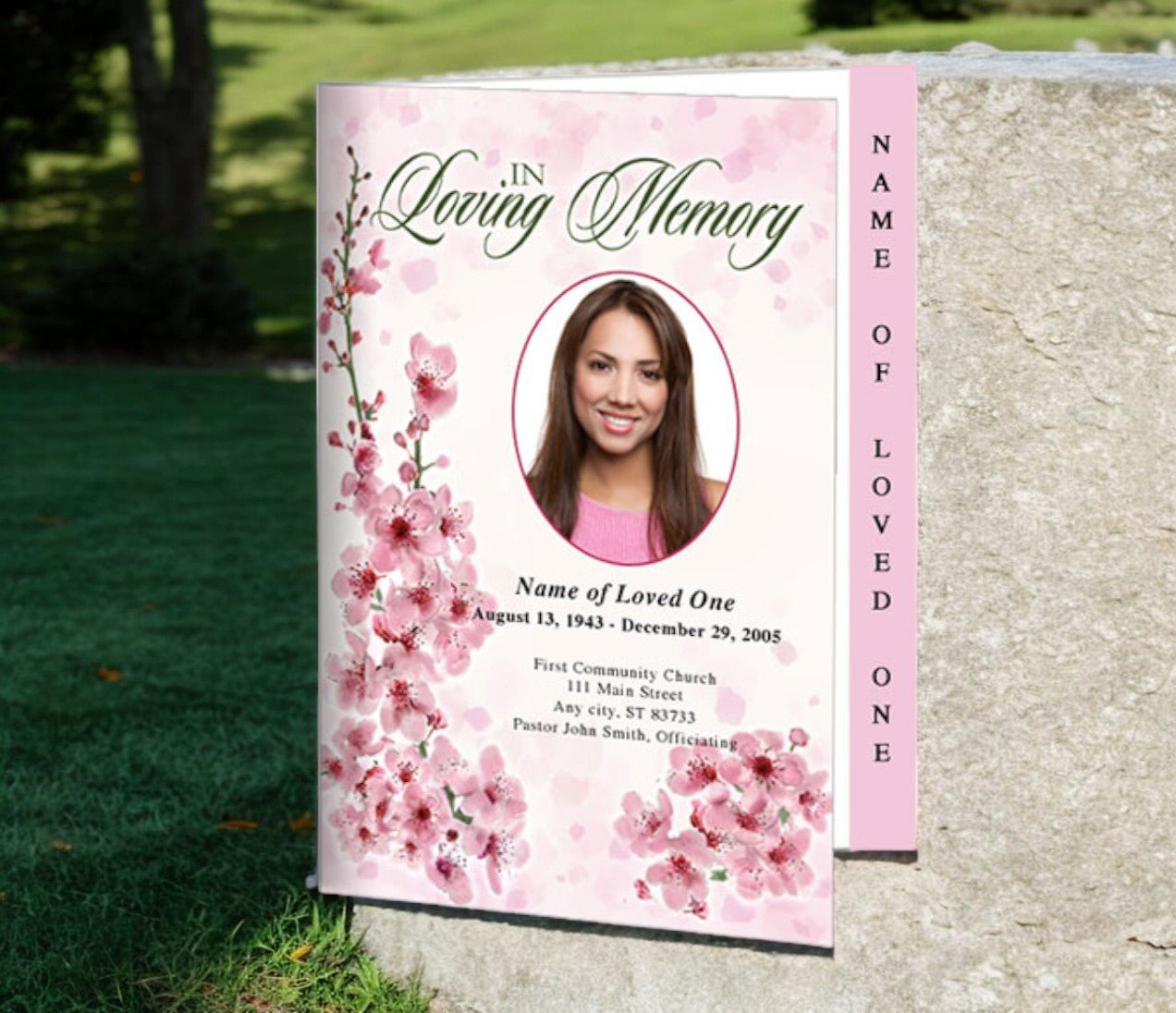 Spring 4-Sided Graduated Funeral Program Template - The Funeral Program ...