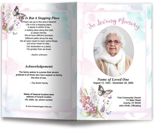 Spring Garden Funeral Program Template - The Funeral Program Site