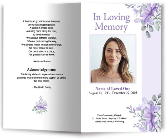 Springs Garden Funeral Program Template - The Funeral Program Site