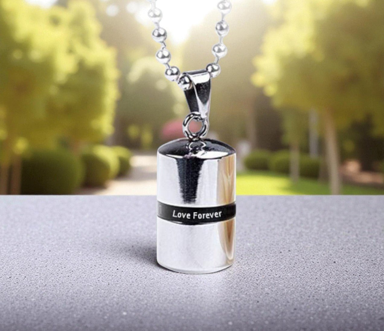 Stainless Steel Love Forever Urn Pendant Necklace - The Funeral Program Site