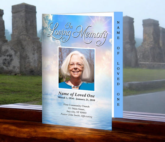 Starlight 4 - Sided Graduated Funeral Program Template - The Funeral Program Site