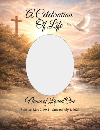 Still Waters Digital Only Funeral Program Template - The Funeral Program Site