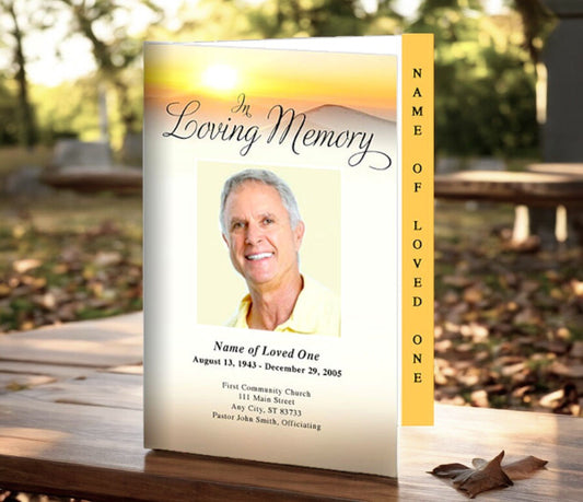 Summit 4 - Sided Graduated Funeral Program Template - The Funeral Program Site