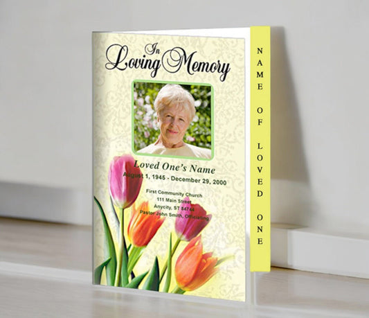Sunny 4 - Sided Graduated Funeral Program Template - The Funeral Program Site